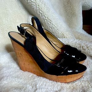 Authentic Coach slingback wedges